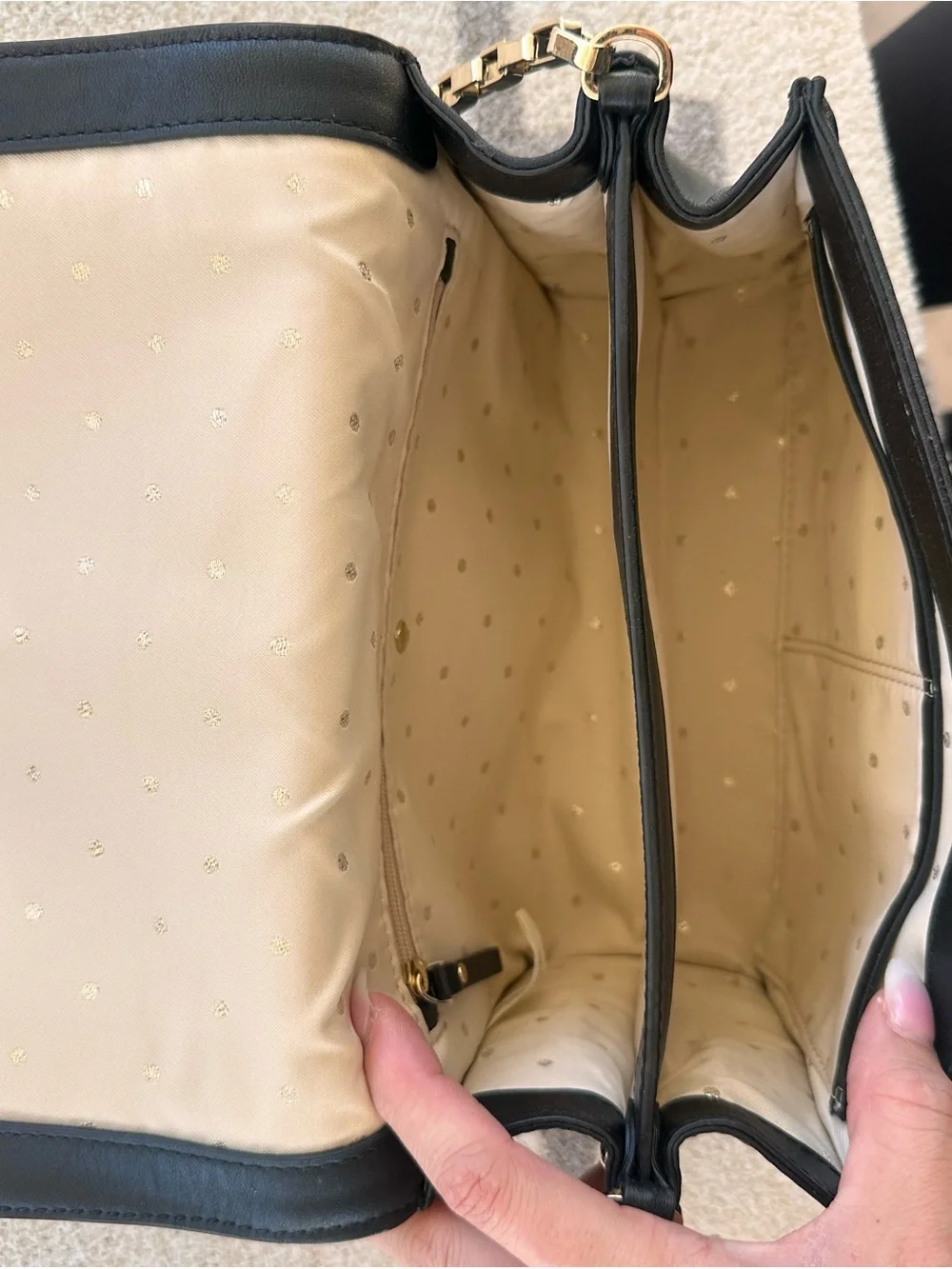 kate spade Black Leather Crossbody with Gold-Tone Plaque